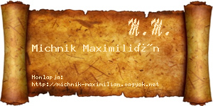 Michnik Maximilián névjegykártya